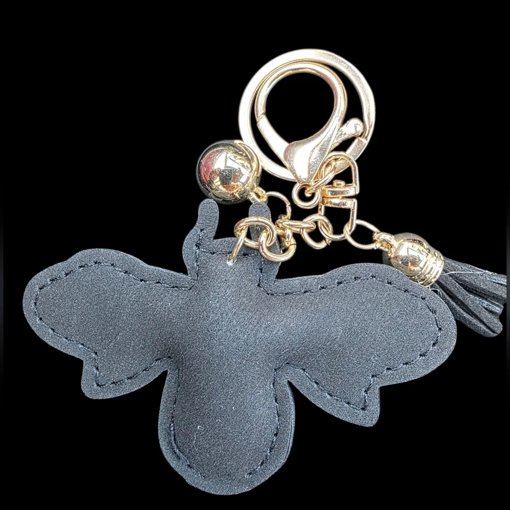 Bee Rhinestone Bag Charm Keychain with Tassel